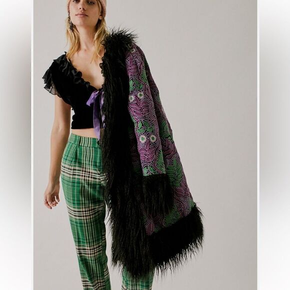 FP x Anna Sui Jacquard Faux Fur Jacket - Picture 4 of 8